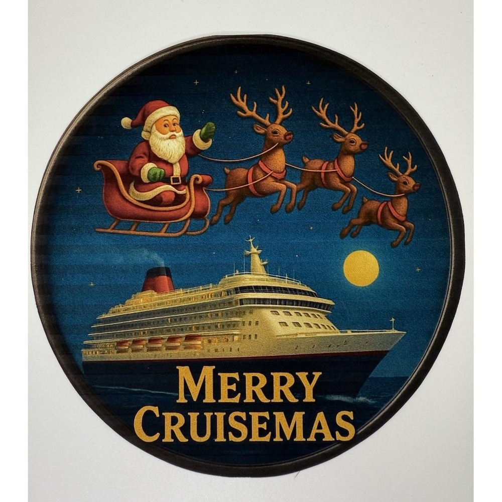 Merry‎ Cruisemas Christmas Cruise Ship Door Magnet Holiday Santa Sleigh Décor